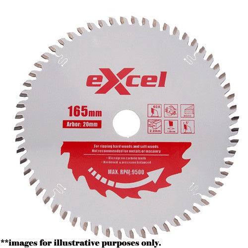 Excel 165mm 60T Plunge Saw Blade Pro Series