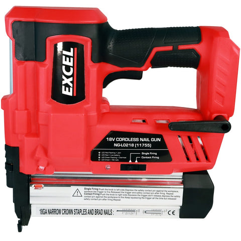Excel 18V Cordless Second Fix Nailer (Battery & Charger Not Included)