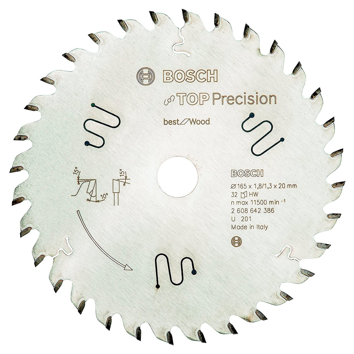 Bosch 165mm 32T Wood Plunge Saw Blade 2608642386