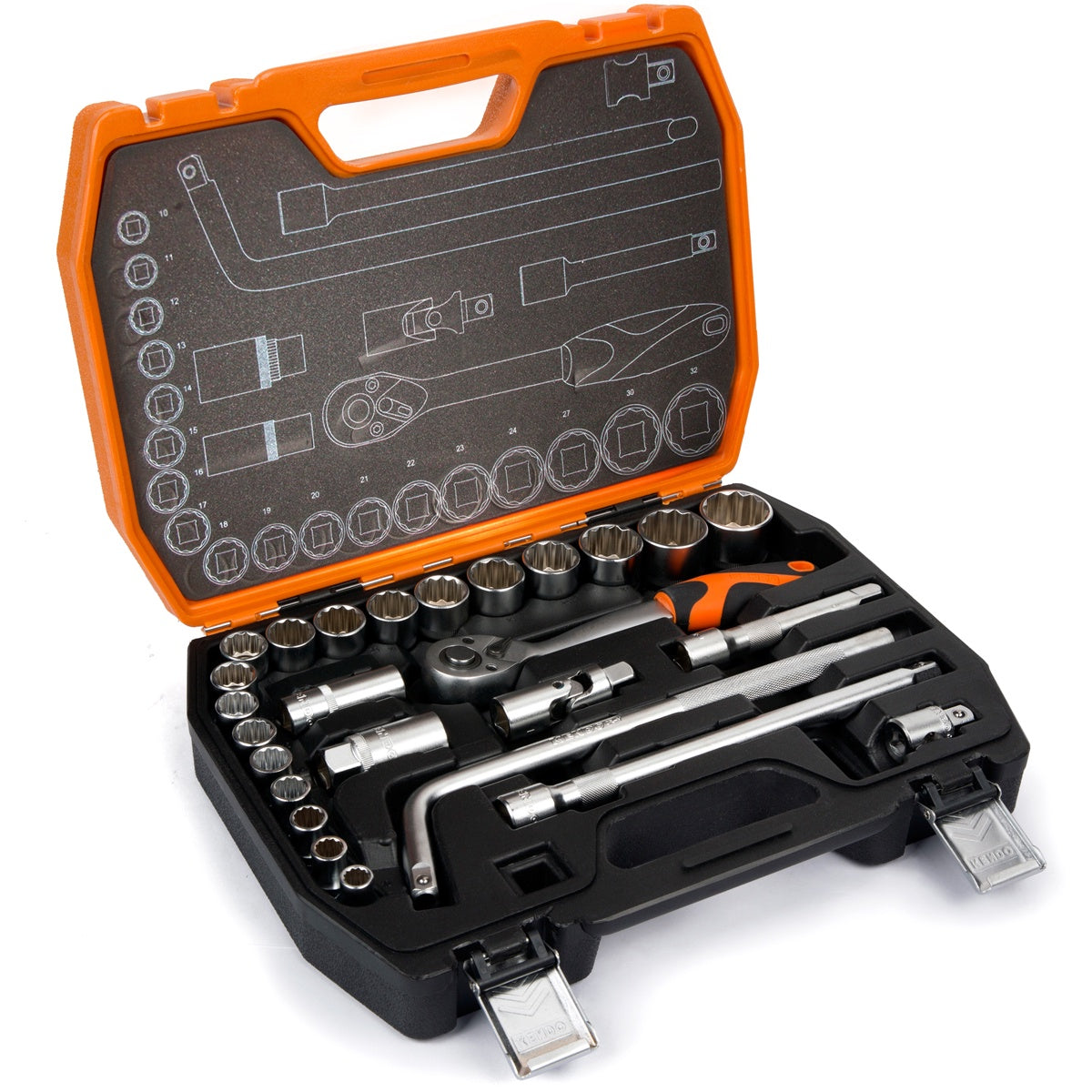 Kendo 1/2" Drive Socket Set 26 Piece