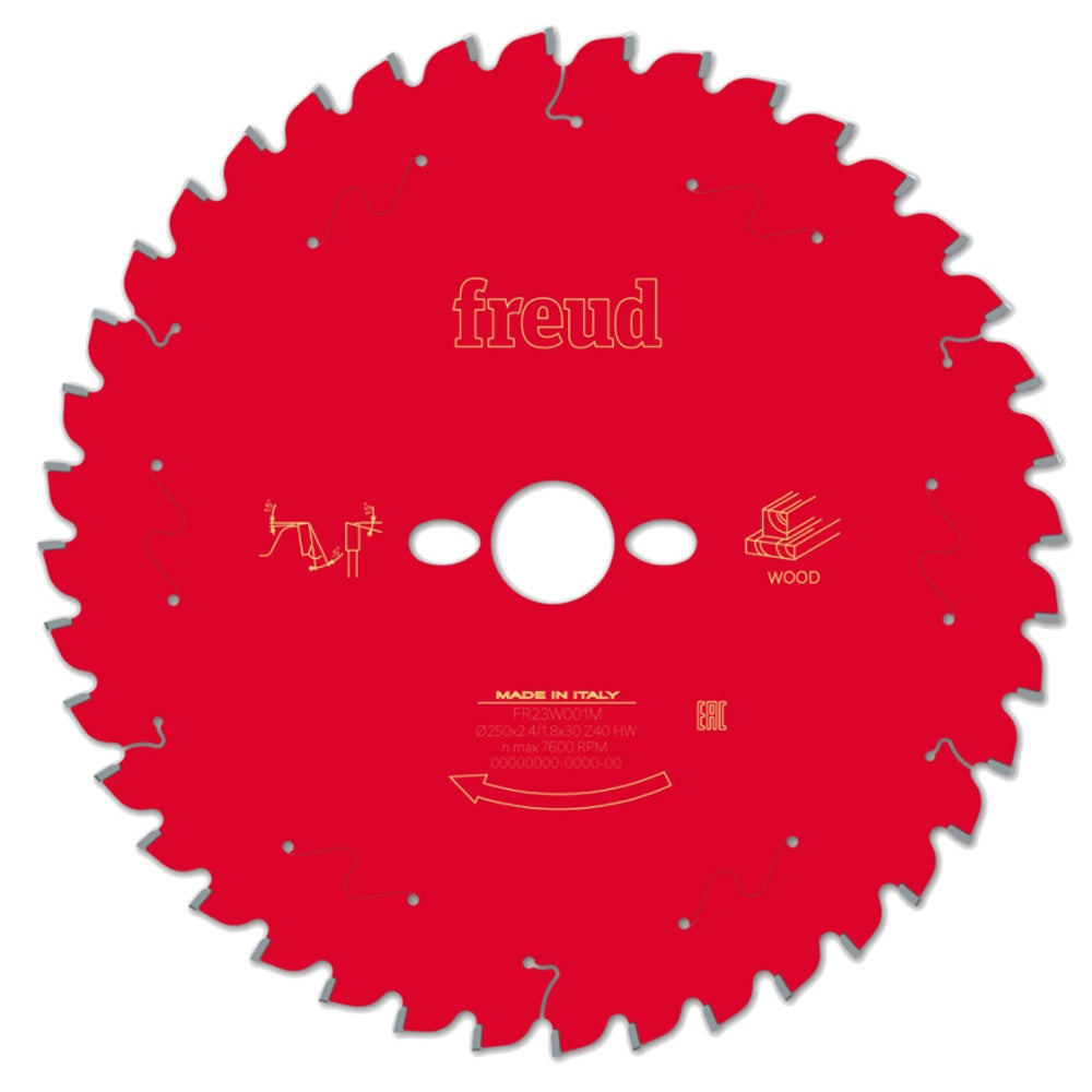 Freud 250mm 60T Mitre Saw Blade for Wood F03FS09754 250mm x 30mm x 60T