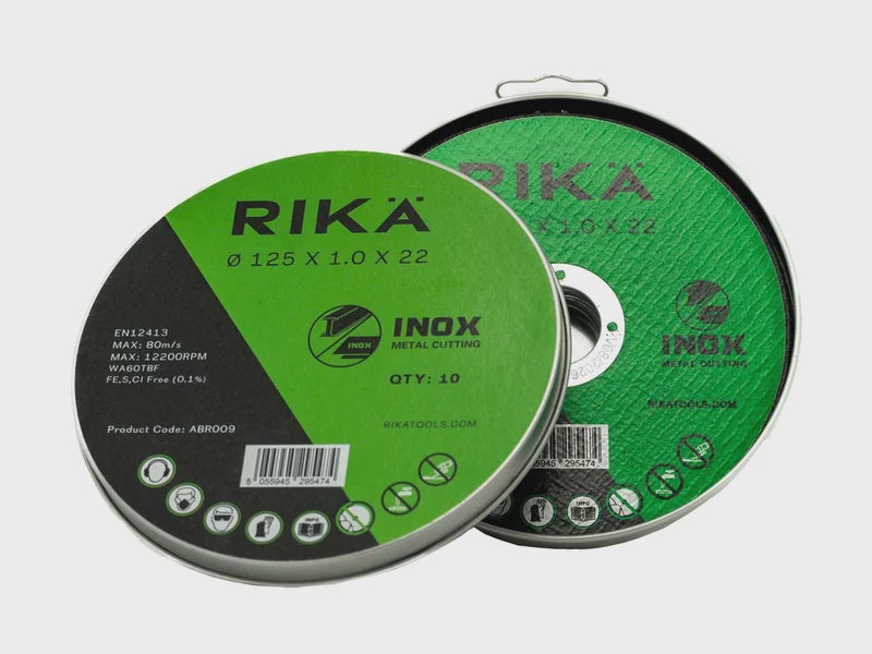 RIKA ABR009 Stainless Thin Cutting Disc 125mm X 1.0mm X 22mm 10pk