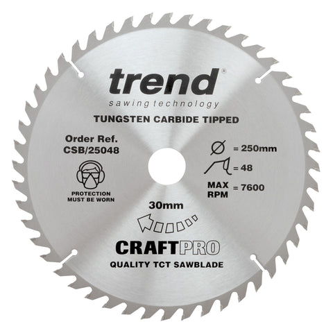 Trend Wood Circular Craft Combination Saw Blade 250mm x 30mm x 48T CSB/25048
