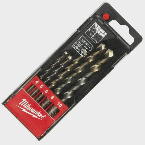 Milwaukee Round Shank Concrete Drill Bits 5 Piece 4932480157