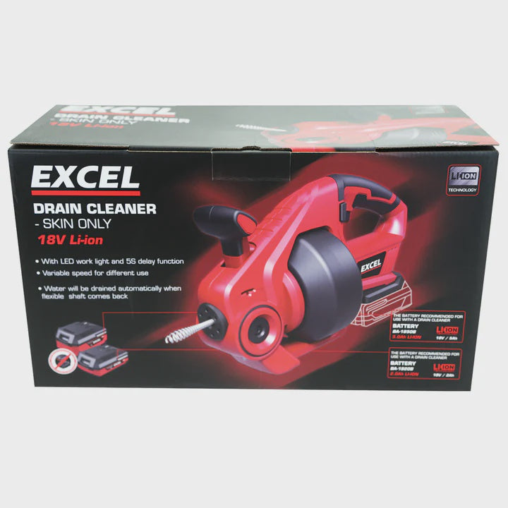 Excel 18V Cordless Drain Cleaner (Battery & Charger Not Included)