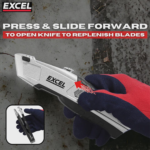 Excel Auto Reload Utility Knife with 5 Blades