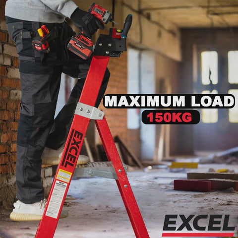 Excel Electricians Fibreglass Platform Step Ladder 6 Tread 2.04m EN131