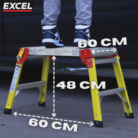 Excel Fibreglass Workbench Platform Heavy Duty Folding Hop Up 300mm x 600mm