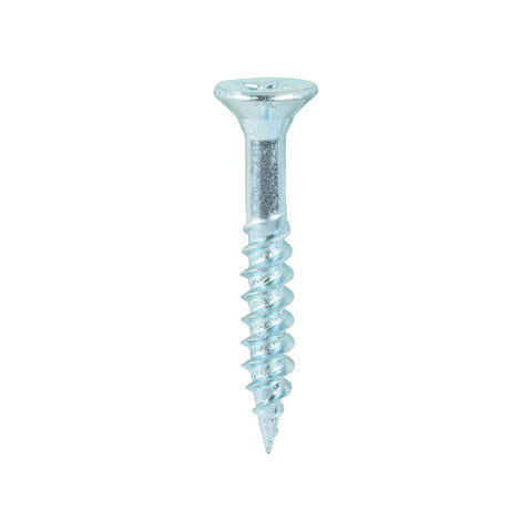 Timco 12 x 1 1/2" Twin Threaded Woodscrews Countsunk Head Zinc (200/Box) 12112CWZ