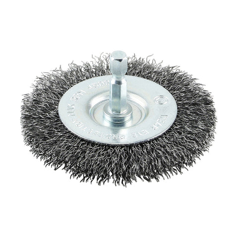 Timco 75mm Shaft Mount Wheel Brush-Crimp Lightly Removing 75SWC