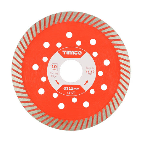 Timco 115mm Addax Multi-Material Premium Diamond Blade Turbo Continuous 115 x 22.2mm MM115222