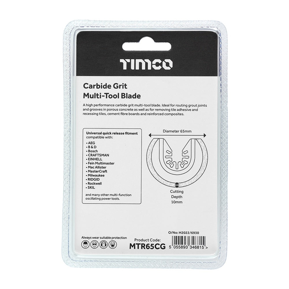 Timco Dia.65mm Multi-Tool Blade - Radial Grit For Tiles MTR65CG