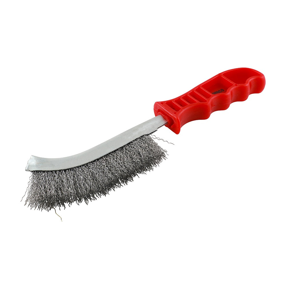 Timco 255mm High Density Carbon Steel Wire Hand Brush Red RWHB