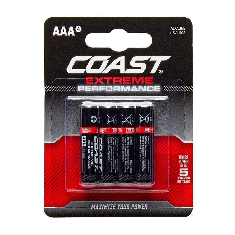 Coast Extreme Performance Alkaline AAA Batteries 4-Pack EPAAA4PC