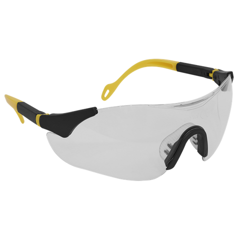 Sealey Worksafe® Sports Style Clear Safety Glasses with Adjustable Arms 9208
