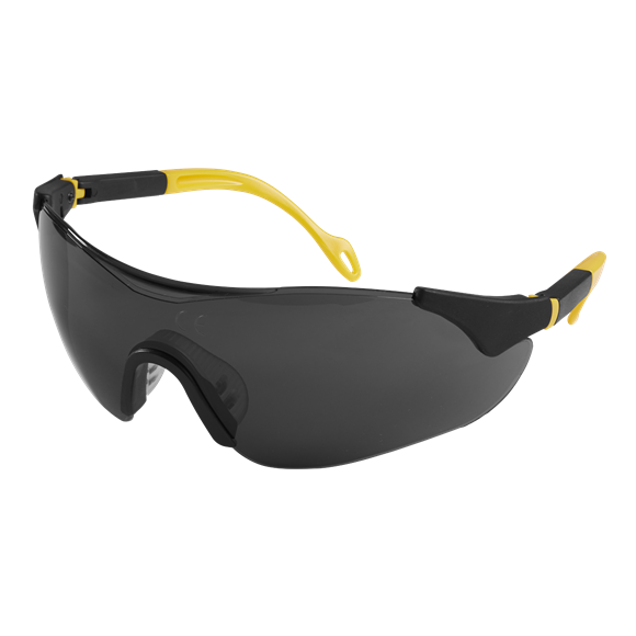 Sealey Worksafe® Sports Style Shaded Safety Glasses with Adjustable Arms Black 9209