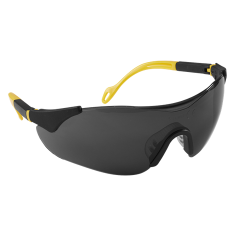 Sealey Worksafe® Sports Style Shaded Safety Glasses with Adjustable Arms Black 9209