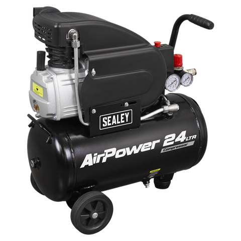 Sealey 24L Direct Drive Air Compressor 2hp with 4pc Air Accessory Kit SAC2420APK