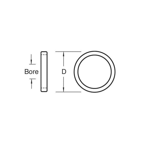 Trend Craft Reducing Ring / Bush Washer 30mm Dia. X 25.4mm Bore X 1.7mm Thick CSB/BW14