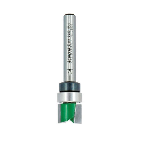 Trend 1/4" 12.7mm Dia. x 9.5mm Cut Template Profile Cutter C121BX1/4TC
