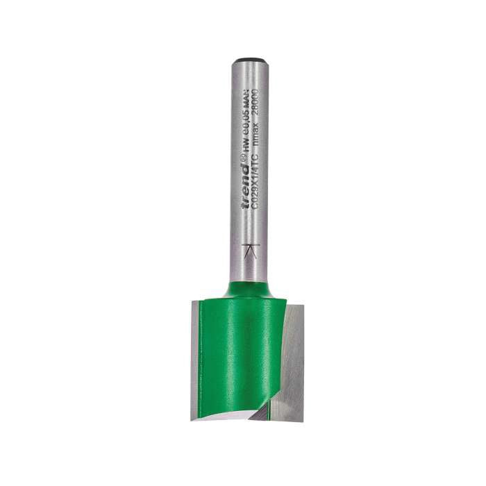 Trend 1/4" Two Flute Straight Cutter 19.1mm Dia. x 19.1mm Cut C029X1/4TC