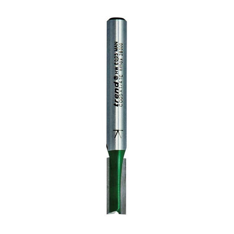 Trend 1/4" Two Flute Straight Cutter 6mm Dia. x 16mm Cut C005X1/4TC
