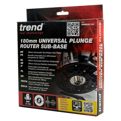 Trend 180mm Universal Plunge Router Sub-Base UNIBASE/180