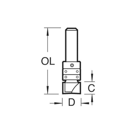 Trend 46/900X1/4TC - Guided profiler 9.5mm dia x 6mm cut