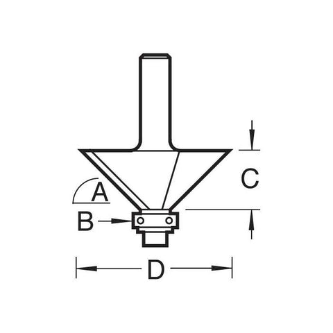 Trend C049X1/2TC 1/2" bearing guided chamfer SELF-GUIDED CHAMFER/BEVEL CUTTER