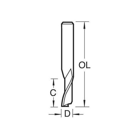 TREND TRE50518HSE HELICAL PLUNGE BIT 8MM DIAMETER X 8MM SHANK HSSE 50/51x8mmhsse
