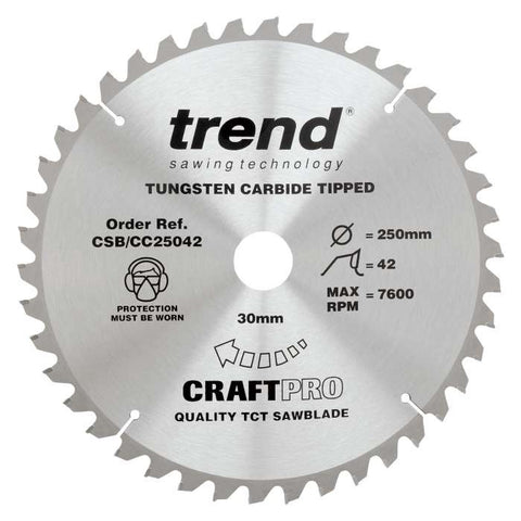 Trend Wood Mitre Saw Blade 250mm x 30mm x 42T CSB/CC25042