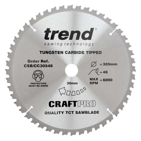 Trend Wood Mitre Saw Blade 305mm x 30mm x 48T CSB/CC30548