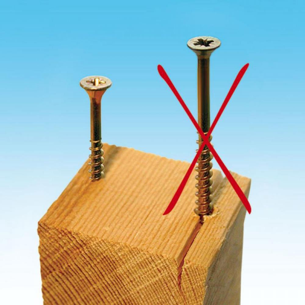 Reisser 8200S220450404 Cutter Csk Pozi Yellow Woodscrew 4.5 X 40Mm Cp (Box Of 200)