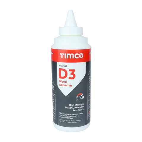 Timco D3 Wood Adhesive Resin Glue Bonding Fast Cure 500ml 247458