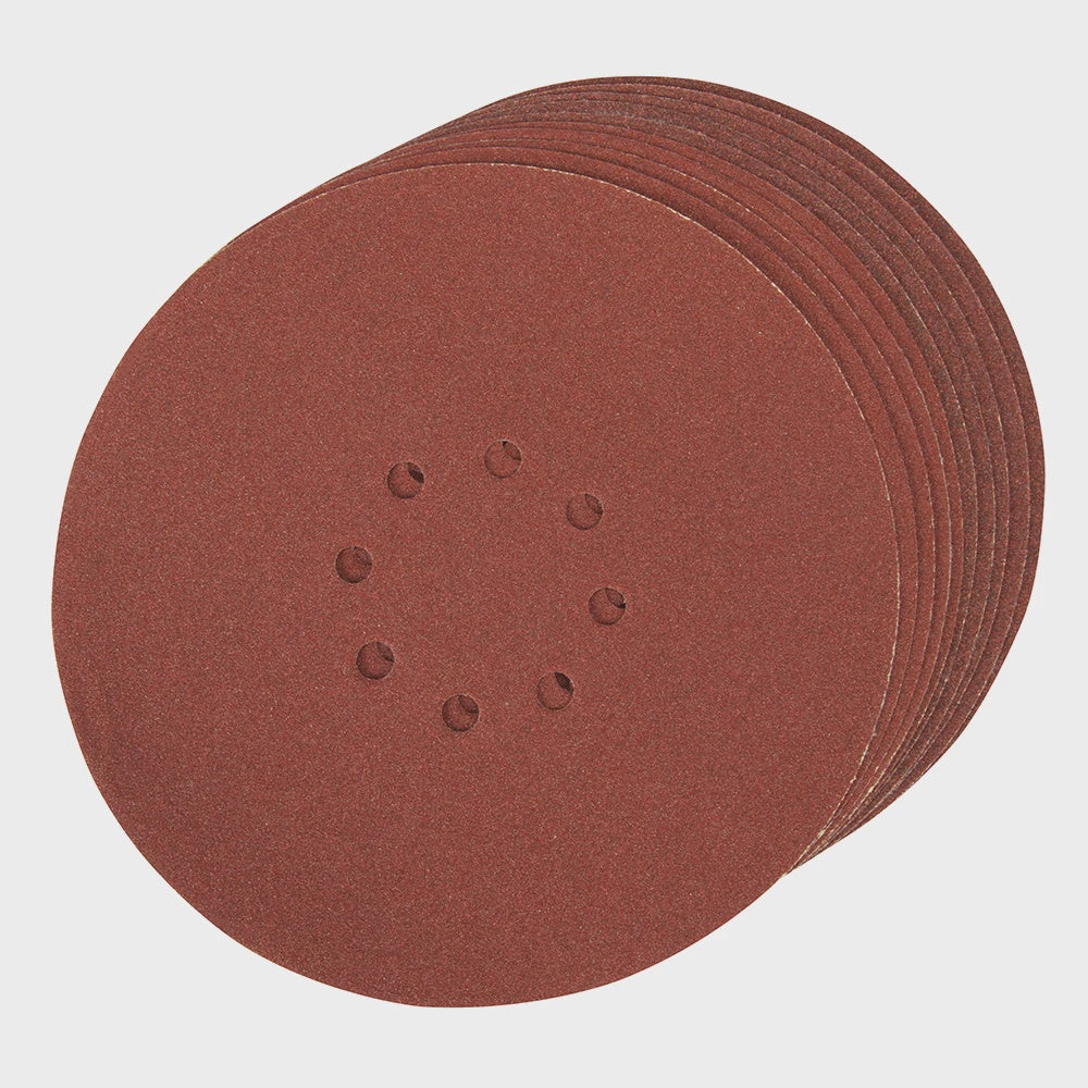 Silverline Hook & Loop Discs Punched 80 Grit 225mm 10pk