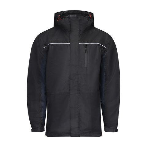 Timco Waterproof Lined Rain Jacket Front zip Adjustable Cuffs Black Medium LRJ1001M