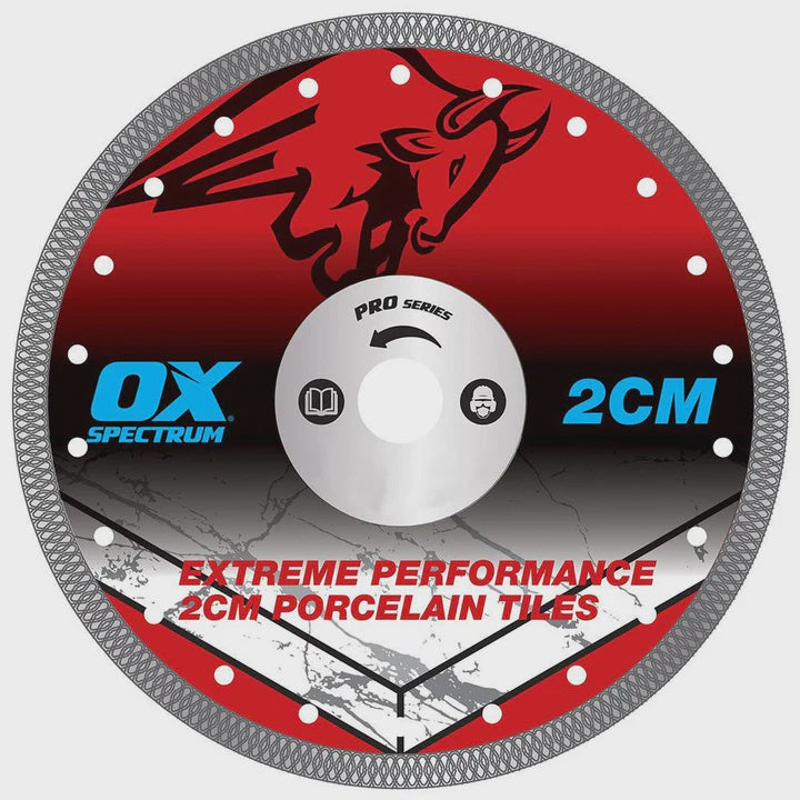 OX Pro 230mm Porcelain Tile Cutting Blade Wet & Dry 2CM-230/22