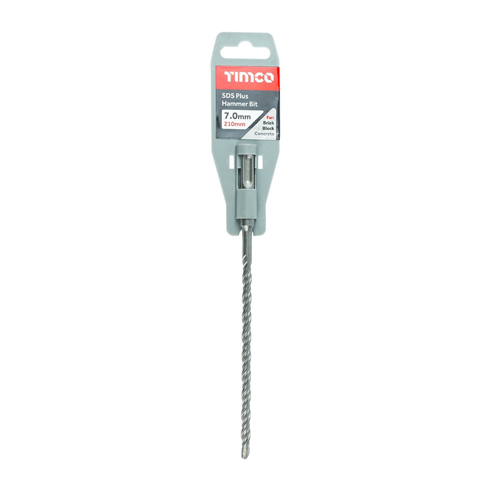 Timco 7 x 210mm SDS Plus Hammer Bit Fully Heat Treated SDS7210