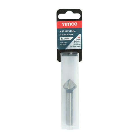 Timco 20.5mm 3 Flute Countersink High Quality M2 Grade CS205