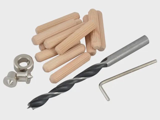Faithfull 6mm Drill & Points Dowel Kit Hex key FAIDOWKIT6