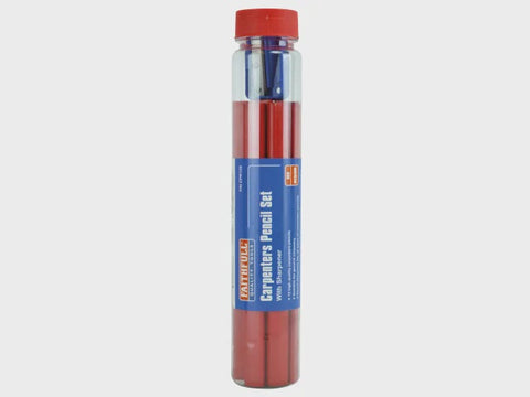 Faithfull Carpenter Pencil Tube & Sharpener clear Visible Line FAICPR12S
