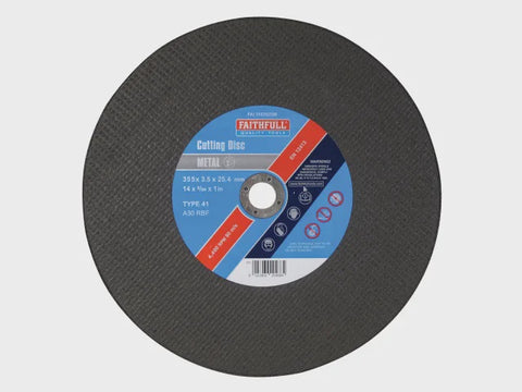 Faithfull 350mm 355 x 3.5 x 25.4mm Oxide Cut Off Wheel for Metal FAI3503525M
