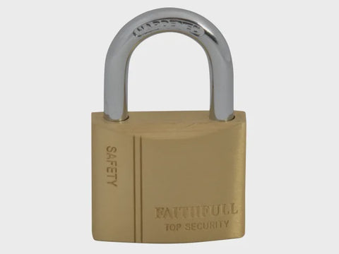 Faithfull 40mm Brass & steel shackle Padlock Lock Features 3 Keys FAIPLB40