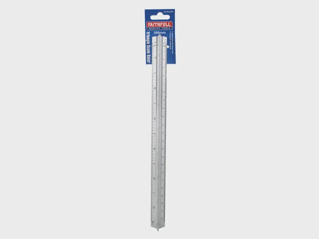 Faithfull 300mm Aluminium Triangle Scale Rule Precision Drawing FAIRULETRI