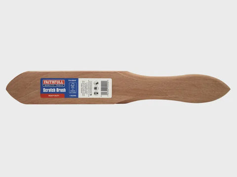 Faithfull Heavy-Duty Scratch Brush Four Row 28 Gauge Wire Bristles FAI6804F