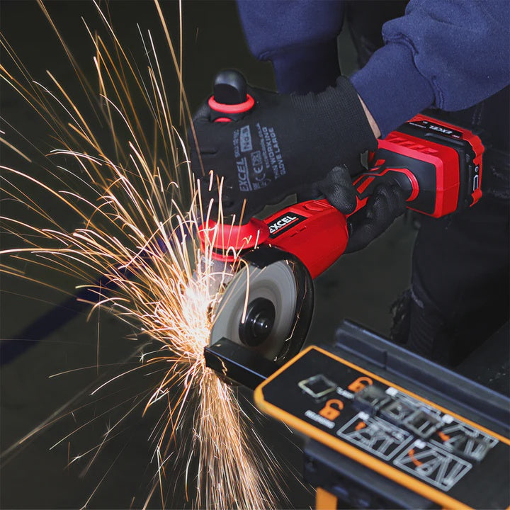 Excel 18V Cordless Angle Grinder 115mm with 1 x 5.0Ah Battery & Charger EXL555B