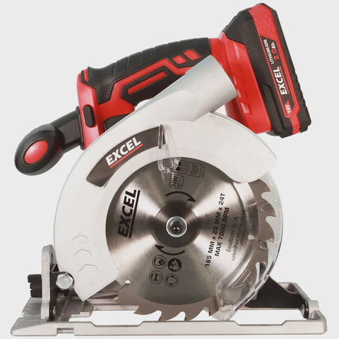 Excel 18V Cordless Circular Saw 165mm with 1 x 5.0Ah Battery & Charger