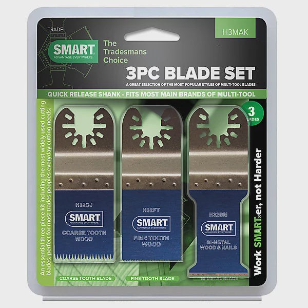 Smart H3MAK 3 Piece Trade Series Universal Multi Tool Blade Set (TWIN PACK)