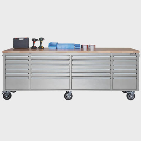 Excel 96" 24 Drawer Stainless Steel Tool Chest Heavy Duty Storage Cabinet