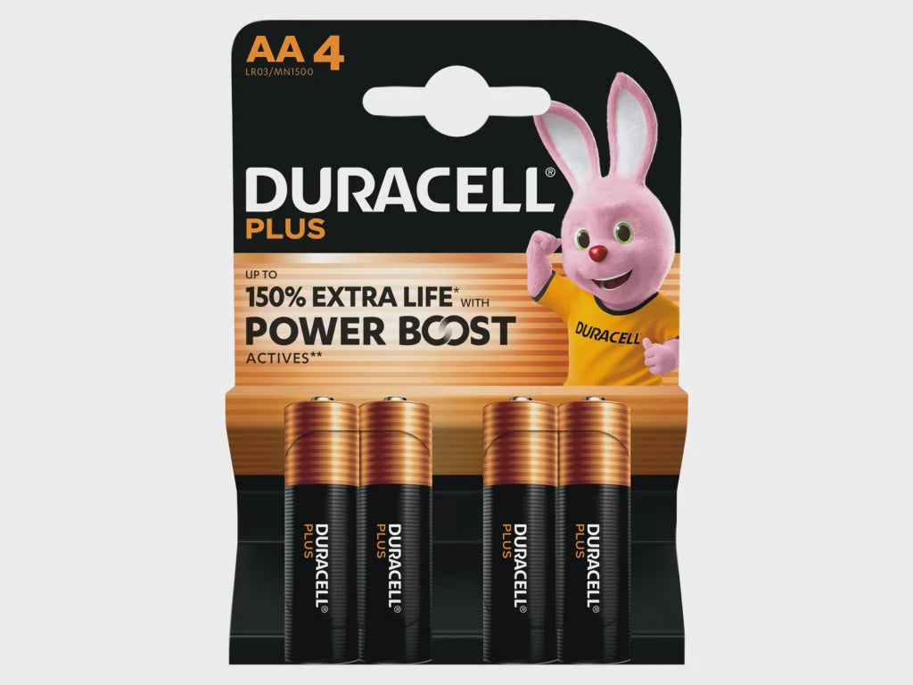 Duracell AA Cell Plus Power +100% Batteries (Pack 4) DURAAPB4